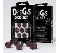 Q-WORKSHOP Chiens Luna Dés RPG Noirs À Paillettes, Lot De 7 Dés