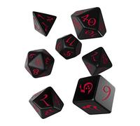 Q WORKSHOP Classic Black & Red RPG Set de 7 Dices ornementales en polyhédrale