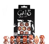 Q-Workshop Coffret De Dés RPG Chat Muffin Caramel Blanc 7 Pièces