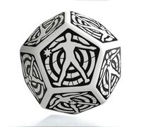 D12 Dés De Localisation Blanc Et Noir - Accessoire De Jeu De Rôle RPG