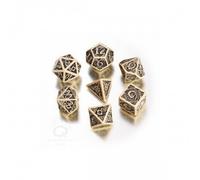 Celtic 3D Révisé Ensemble De Dés - 7 Pièces - Beige Et Noir