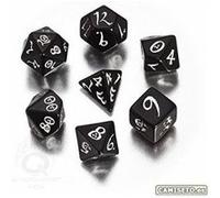 Q-Workshop Lot de 7 dés de RPG Classiques Noirs et Blancs