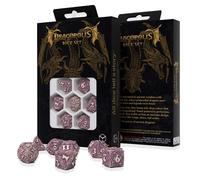 Q-WORKSHOP Dracopolis Yucatan Featherwing 7 Dés RPG Set Beige Violet