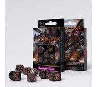 Q-Workshop Dragon Lot De Dés RPG Noir Cuivre 7 Pièces Polyédriques DnD
