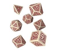 Q-Workshop DWA87 Dwarven Dice Beige/Bordeaux (7)