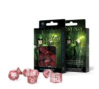 Q-Workshop Ensemble De 7 Dés Translucides Elfe Rouge Pour Dungeons & Dragons
