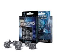 Q-Workshop Ensemble De Dés RPG 7 Pièces Fumée Gris & Blanc Pour Jeux