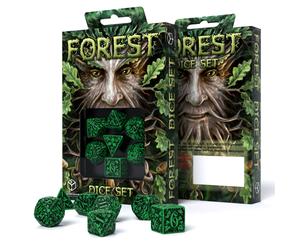 Q-Workshop Forêt Ensemble de Dés 7-teilig RPG Vert/Noir