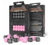 Q-WORKSHOP Fortress Compact D6 Jeu De Dés Noir Rose 20 Pièces RPG