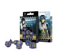 Q-WORKSHOP Galactic Set De Dés 7 Pièces Marine Bleu & Jaune