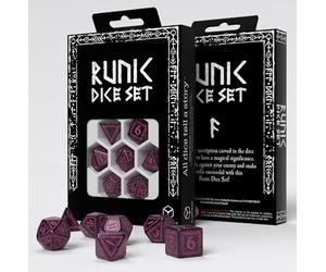 Q-Workshop Jeu de dés runiques - Noir scintillant et magenta à partir de 14 ans - 1 joueur et plus