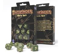 Q-Workshop Pathfinder Arcadia Set De Dés RPG 7 Pièces Vert Beige