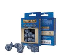 Q-Workshop Pathfinder Hell's Rebels Ensemble De Dés RPG Bleu 7 Pièces Neuf