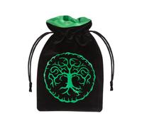 Q-Workshop Poches à dés en velours Noir-Vert pour RPG & DnD