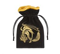 Q-Workshop Pochette En Velours À Dés Dragon Noir Or Pour DnD RPG