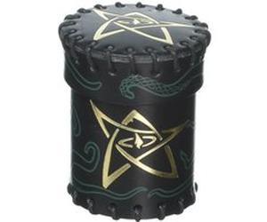 Q-Workshop Qwoccth4 Call of Cthulhu Cuir dés Tasse Noir/Vert avec Doré Accessoire de Jeu G