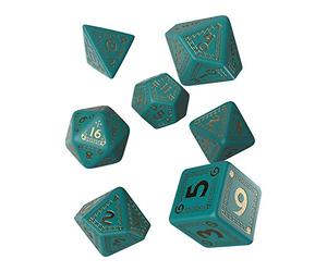 Q-Workshop RQU97 - RuneQuest Turquoise/Gold Dice Set (7)