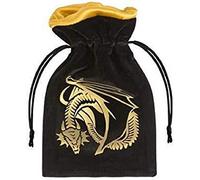 Q WORKSHOP Sac à dés Dragon en Velours Noir et doré