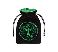 Q WORKSHOP Sac à dés en Velours Noir et Vert, fabriqué en Pologne, fabriqué en Pologne