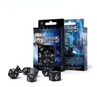 Q-WORKSHOP Set De Dés RPG Classique 7 Pièces Noir/Blanc Pour D&D