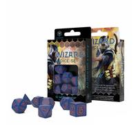 Q-Workshop Wizard Lot De 7 Dés Polyédriques DnD Bleu Marine Orange