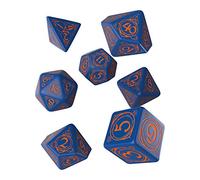 Q WORKSHOP Wizard QWOWIZ90 Lot de 7 dés Bleu foncé et Orange