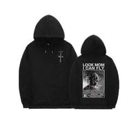 (Q02158*black,XL)Cactus Jack Hoodie Men Women Double-sided Logo Print Look Mom I Can Fly Travis Scott Hoodies Unisex Fashion Hip Hop Streetwear
