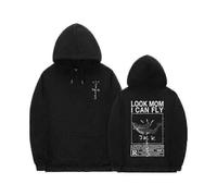 (Q02159*black,M)Cactus Jack Hoodie Men Women Double-sided Logo Print Look Mom I Can Fly Travis Scott Hoodies Unisex Fashion Hip Hop Streetwear