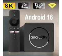 Q10 Android16 8K HDR10 + boîtier de télévision intelligent Allwinner H313 128G double Wifi BT5.0 décodeur lecteur multimédia avec Assistant vocal Google 2G 16G Keyboard
