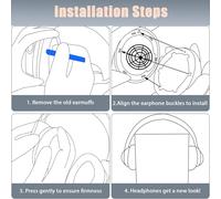 Q10 Coussinets en Cuir protéiné Coussinets Anti-Bruit Cache-Oreilles pour Casque Pièce de Rechange Compatible avec Les écouteurs Anker Soundcore Life Q10 (Bleu + Orange)