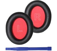 Q10 Coussinets en Cuir protéiné Coussinets Anti-Bruit Cache-Oreilles pour Casque Pièce de Rechange Compatible avec Les écouteurs Anker Soundcore Life Q10(Noir + Rouge)