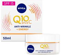 Q10 Crème De Jour Anti-Rides Energy Boost Spf 15 (50 Ml), Crème Hydratante Anti-Rides À Absorption Rapide Avec Vitamine C, Crème De Jour Pour Une Peau Éclatante Immédiatement Rafraîchie Et Saine
