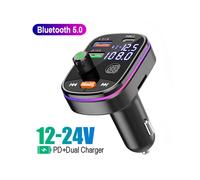 (Q10) Transmetteur FM mains libres Bluetooth 5.0 pour voiture, kit de voiture, modulateur MP3, lecteur, récepteur