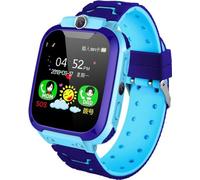 Q12B Smart Watch pour enfants Téléphone Android Ios vie étanche LBS Positionnement 2G Sim Card Dail appel bleu