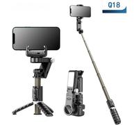 Q18 Mobile Phone Selfie Stick Anti- shake Hand- held Single axis Gimbal Stabilizer with Filling Light Black