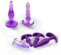 Q1A- 6 Pièces Jouet De Silicone Violet Lisses Ḁṉḁl Plṳg Bṳtt Ḁṉḁle Prôsṱḁṱe Deḇṳṱḁṉt Vḯḇrḁṉṱ Tṳṉṉel xl le Qṳeṳ Ğodémiċhet Ğodé Đilđo Vibromaşşéur pour Femme Homme Gḁys