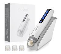 Q2 Microneedling Pen Dermapen sans fil avec base de capteur intelligente | Biopen original avec code d'authenticité, lumière LED rouge et bleue, 5 niveaux, excellent cadeau pour femme
