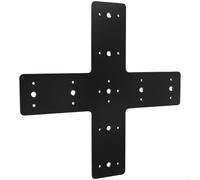 Q235 Support de panneau de brassage en forme de croix en acier de type X, 36 x 36 x 1 cm, connecteur résistant à la rouille noir pour renforcement d'étagère