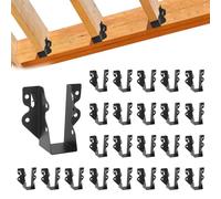 Q235B Lot de 24 crochets de solives de 5,1 x 10,2 cm, crochets de solives à montage frontal en acier avec revêtement en poudre noire pour chevrons, supports pour solives au sol, terrasse et plafond