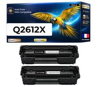 Q2612X Pack 2 Toners Noir Compatible pour HP LaserJet 2 x 2500 Pages