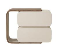 Q2f8o3h5 Table de Chevet Table de Chevet avec tiroirs empilés, Panneau latéral Extensible en Forme C for Chambre à Coucher Table de Nuit(Blanc,Grand)