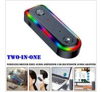Q3 2-en-1 Bluetooth Receiver Transmitter 3.5mm Audio Aux Wireless Driver- Free Amplifier Adapter Black