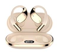 Q39 Ai Translation Clip-On Bluetooth Earphones, Supporting Language Translation for Over 134 Countries with 70 Hour Bluetooth 5.4 Sports Earbuds IPX5 Waterproof for Travelers and Explorers (Beige)