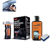 Q4 Glass Guard, brosse de nettoyage pour film d'huile de voiture, 100 ml de composé de verre à bille avec planche C-penchée, outil de nettoyage pour pare-brise automobile, fenêtre/miroir