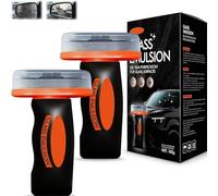 Q4 Glass Guard Lot de 2 nettoyants pour pare-brise de voiture avec brosse de nettoyage, planche de nettoyage pour pare-brise et fenêtres, élimine le film d'huile, la saleté et les taches d'eau