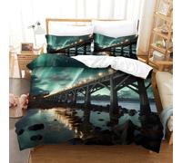 Q6A9Z3W7R Parure Pont Nuit 3D Chambre Ado Moderne | King（220x240cm）toucher microfibre doux fermeture éclair discrète entretien facile déco chambre étudiant cadeau