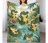 Q6A9Z3W7R Plaid Crocodile Microfibre imprimé Doux Enfant déco lit | 50x60inch toucher peluche microfibre léger chaleur canapé chambre motif animal voyage entretien cadeau cosy