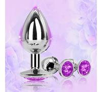 Drifejopfa Jouet anal en métal Q8 - diamant pourpre, lisse, vibrant, tunnel XL, pour débutant
