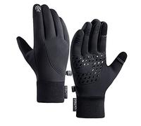 Q802 Hiver Fermeture éclair Écran Tactile, Coupe-vent, Chaud, Imperméable, Cyclisme, Sports, Gants de Ski Canne Latex (Noir, M)