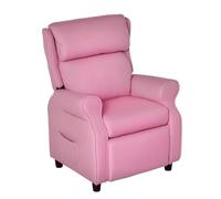 Qaba Chaise inclinable Enfant réglable 3-5 Ans Repose-Pieds Rose Clair